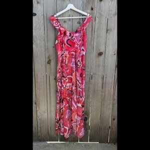 Nadine Milano Long Formal Dress Cocktail Party Red & Purple Sleeveless Size 6/M
